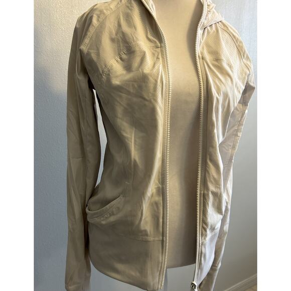 Lululemon Jacket In Flux Womens 10 Hoodie White Reversible Dance Studio Stretch - Picture 12 of 16